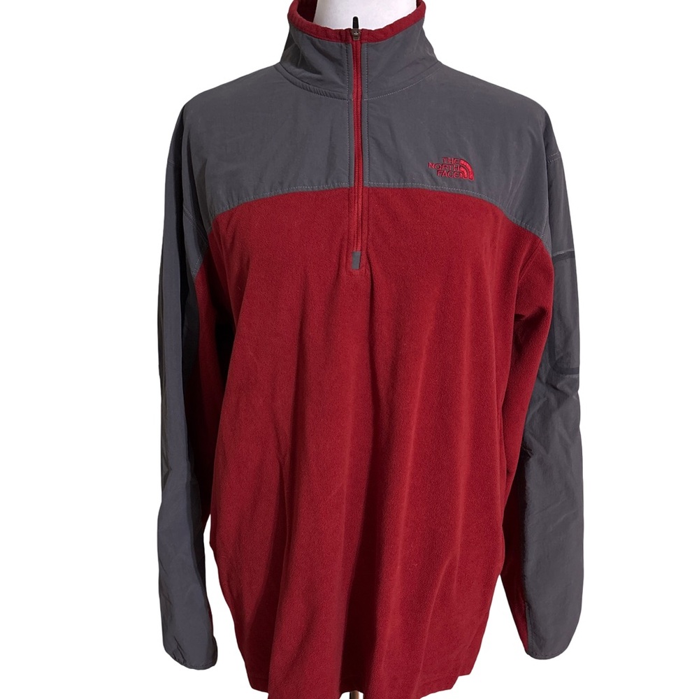 The North Face Red Gray Half Zip Jacket